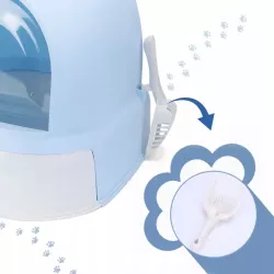 Zabudowana kuweta dla kota z łopatką do żwirku wymiary 52x42x38.5cm - 8719138049950