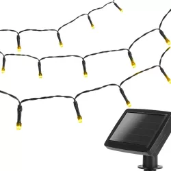 Łańcuch solarny girlanda LED 100 białych ciepłych lampek 10mb 8-trybów - 8433325286668