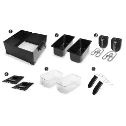 Podwójna frytkownica ze stali nierdzewnej i tacką 6L moc max 3600w - 8433325211936