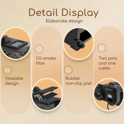 Podwójna frytkownica ze stali nierdzewnej i tacką 6L moc max 3600w - 8433325211936