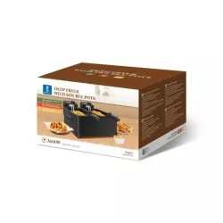 Podwójna frytkownica ze stali nierdzewnej i tacką 6L moc max 3600w - 8433325211936