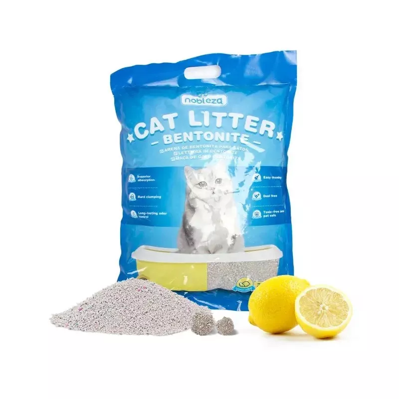 Bentonitowy żwirek 3.8l/3.2kg dla kota ziarno 1-4mm zapach cytrynowy - 8719138048311