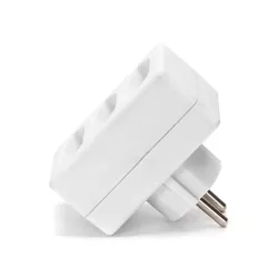 Francuski adapter trójdrożny bez wyłącznika 2,5A biały - 8433325196615