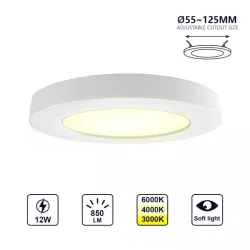 Downlight okrągły LED E6 12W Regulowana wielkość i temperatura - 8433325196868