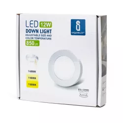 Downlight okrągły LED E6 12W Regulowana wielkość i temperatura - 8433325196868