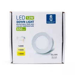 Downlight okrągły LED E6 12W Regulowana wielkość i temperatura - 8433325196868