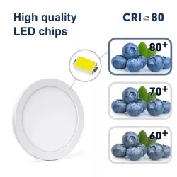 Plafon LED okrągły 18W 3000K/4000K/6000K, natynkowy i podtynkowy - 8433325196875