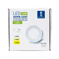 Downlight okrągły LED E6 18W Regulowana wielkość i temperatura - 8433325196875