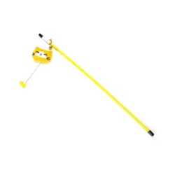 Wędka dla kota 45cm z główką kota, kulkami kocimiętką i dzwonkiem - 8719138204595