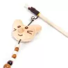 Wędka dla kota 40cm z główką kota, piórkami kocimiętką i dzwonkiem - 8719138204601