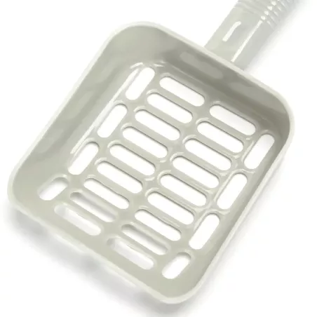 Łopatka do wybierania zbryleń ze żwirku z kuwety szara 21.5x9.8x3cm - 8719138212002