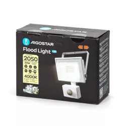 Halogen naświetlacz Led 20W/230V 20500lm z czujnikiem PIR IP65 4000K - 8433325202606