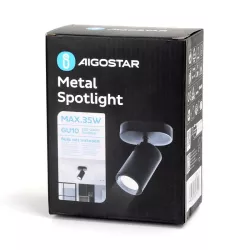 Reflektor sufitowy z regulacją kąta na jedną żarówkę GU-10 metalowy - 8433325343415