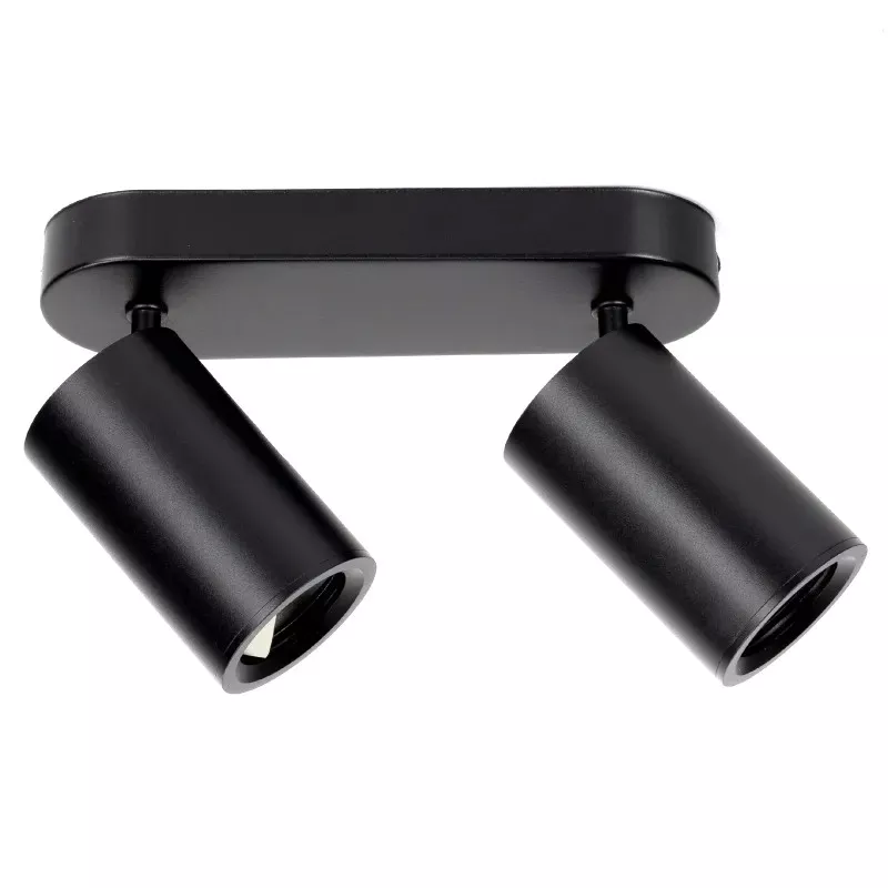 Podwójny czarny reflektor sufitowy z regulacją kąta GU-10 metalowy - 8433325343439
