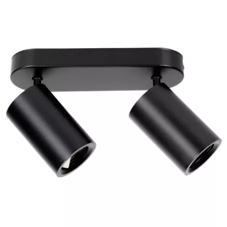 Podwójny czarny reflektor sufitowy z regulacją kąta GU-10 metalowy - 8433325343439
