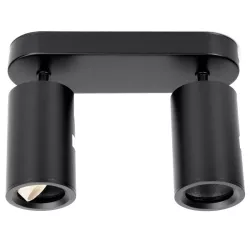 Podwójny czarny reflektor sufitowy z regulacją kąta GU-10 metalowy - 8433325343439