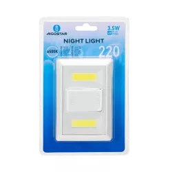 Lampka nocna 220 lm COB z przełącznikiem na 4 baterie AAA 6500K - 8433325330736