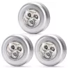 3x Lampka nocna 3 led/15lm na 3 baterie AAA samoprzylepna dotykowa - 8433325338930