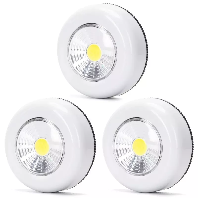 3x Lampka nocna COB 70lm na 3 baterie AAA samoprzylepna dotykowa 6500K - 8433325338916