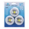 3x Lampka nocna COB 70lm na 3 baterie AAA samoprzylepna dotykowa 6500K - 8433325338916