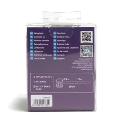 Lampki choinkowe 15mb sznur 150 led na baterie białe ciepłe 8 funkcji - 8433325297329