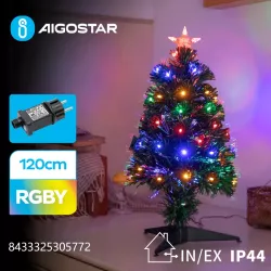 Choinka światłowodowa niskonapięciowa, RGBY, 120 cm - 8433325305772