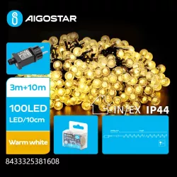 Niskonapięciowa taśma świetlna bąbelki, Ciepła biel, 10 m - 8433325381608