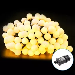 Niskonapięciowa taśma świetlna z żarówkami mlecznymi, Ciepła - 8433325381653