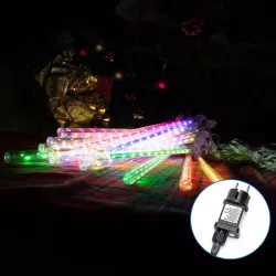Lampki sople 16x30cm świąteczne meteory led padający śnieg RGB ip44 - 8433325366339