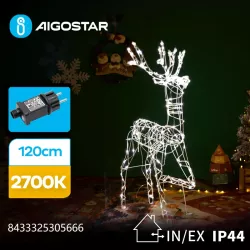 Świecący renifer led 120cm wysokości dekoracja świąteczna żewnętrzna - 8433325305666