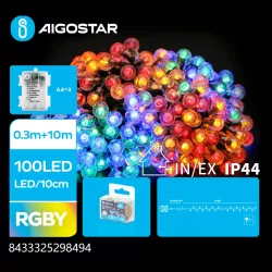 Kulki bąbelki 100led 10mb kolorowych perełek RGBY na baterie 8 funkcji - 8433325298494