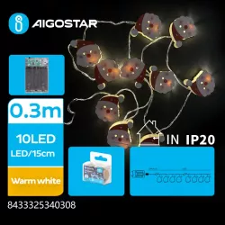 Taśma świetlna na 3 baterie AA – drewniana zawieszka Święty - 8433325340308