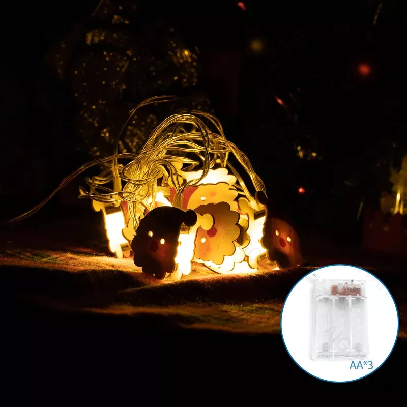 Taśma świetlna na 3 baterie AA – drewniana zawieszka Święty - 8433325340308