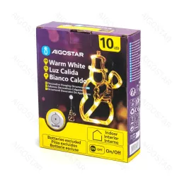 Zawieszka na baterie z przyssawką w kształcie bałwana, Ciepła biel - 8433325305376