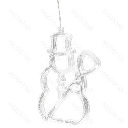 Zawieszka na baterie z przyssawką w kształcie bałwana, Ciepła biel - 8433325305376