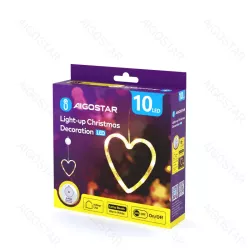 Zawieszka na baterie z przyssawką w kształcie serca, Ciepła biel - 8433325305437