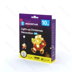 Zawieszka na baterie z przyssawką Mikołaj, mała, Ciepła biel - 8433325305444