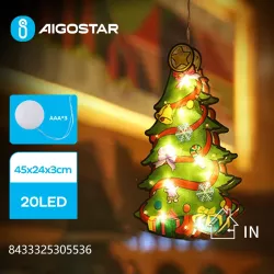 Zawieszka na baterie z przyssawką w kształcie choinki, duża, - 8433325305536