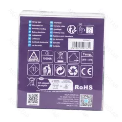 Lampki choinkowe-sznur na 3 baterie AA 200LED 10m kolorowe RGBY - 8433325297732