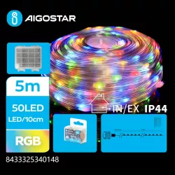 Sznurek świetlny 5mb multikolor 50 led RGB na baterie z pilotem 32 key - 8433325340148