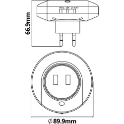 Lampka nocna LED z czujnikiem nocy i dwoma portami ładowarki USB 2.1A - 8433325220655