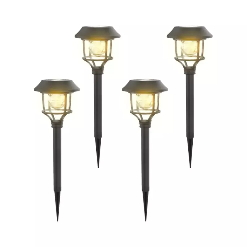 Lampki solarne wbijane w trawnik latarenki 4 szt. białe ciepłe 3000k - 8433325204945