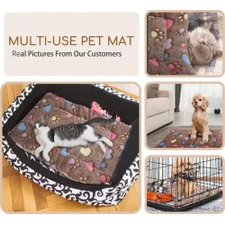 Pluszowy dywanik rozmiar L 110x75x3cm mata z futerkiem dla psa i kota - 8719138047437