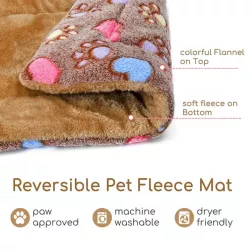 Pluszowy dywanik rozmiar L 110x75x3cm mata z futerkiem dla psa i kota - 8719138047437