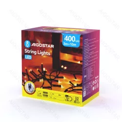 Sznur 10mb 400led Ip44 ciepłych lampek choinkowych led z zasilaczem - 8433325299958