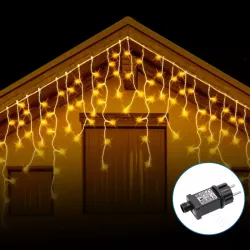 Sople 200 led ciepła fala 50 zwisów na 10m kablu długość 0.2-0.6m - 8433325380700