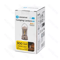 Lampka kempingowa 3W/300lm 3xAA turystyczna z uchem do powieszenia - 8433325378066