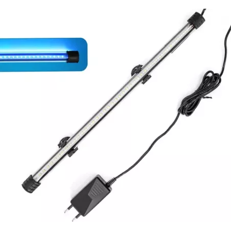 Niebieska lampa akwariowa dł 40cm/2w szklana rurka z przyssawkami - 8719138181964