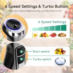 Blender ręczny Buckle 4w1 230v/1000W 2 prędkości zestaw z akcesoriami - 8433325207014