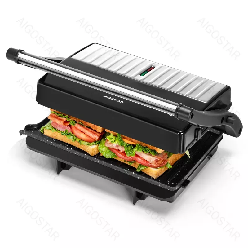 Grill Panini opiekacz z nieprzywierającą płytą ceramiczną o mocy 1000W - 8433325311353